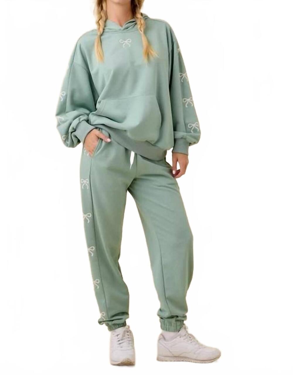 NEW MAIN STRIP oversized hoodie and sweatpants matching set in sage
